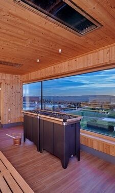 Die Sauna im Hotel Der Birkenhof mit entspannender traumhafter Aussicht.